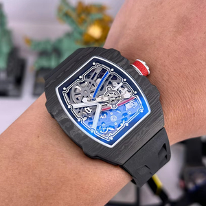 High End Luxury 6702 Men <b>Watch</b> With White Barrel Shaped Case Yellow Fabric Strap Top Tier <b>Mechanical</b> <b>Watch</b> Luminous Sports <b>Watch</b> - Product Image 2