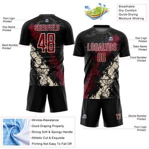 <b>Men's</b> Custom Soccer Football Uniform Set Breathable Jersey Jackets and Tracksuits with Team Logo Printing OEM Service - Product Image 2