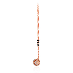 Collier Cœur en Diamant de Laboratoire Plaqué Or Rose 14K pour Femme, Chaîne en Or Jaune avec Perles Noires, Idéal pour un Usage Quotidien Romantique - Product Image 3