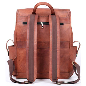 Mochilas de cuero fabricadas por OEM para hombres y mujeres, elegantes y a la moda, con diseño de patrón sólido. - Product Image 2