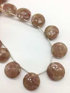 Piedra de sol natural facetada redonda de 8 pulgadas, 1 hebra, 154 quilates, tamaño de 13 a 19 mm, piedras preciosas para la fabricación de joyería fina. - Product Image 2