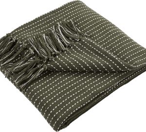 Manta Decorativa de Algodón 100% Tejida a Rayas para Sofá y Cama, Manta de Algodón Tejida a Mano con Rayas, Manta Decorativa para Sofá - Product Image 5