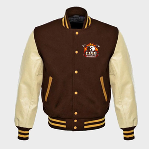 Chaqueta universitaria de cuero de moda, abrigo de alto rendimiento para hombre, chaqueta universitaria con cuello alto para hombre - Product Image 3