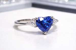 Anillo de compromiso de boda con zafiro natural talla corazón, plata de ley 925, anillo de promesa nupcial para mujer, todas las tallas - Product Image 5