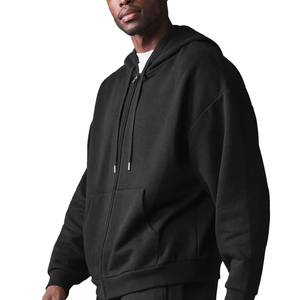 Sudadera con capucha y cremallera completa OEM, con cordón ajustable y puños acanalados, ligera y casual, para hombre y mujer, ropa deportiva y de uso diario. - Product Image 3