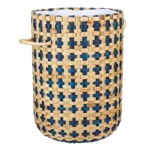Panier à linge en jacinthe d'eau bleu marine, panier de rangement fait main, vente en gros, écologique, fabriqué au Vietnam - Product Image 3
