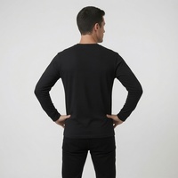 Langarm heren T-shirt 100% polyester zacht aanvoelend kleding heren jongens lange mouw T-shirt casual wear mannenkleding gym shirt