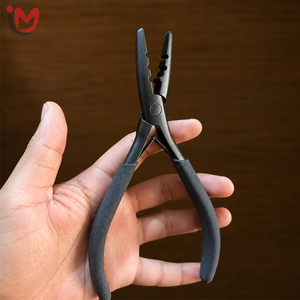 Professional Black <b>Multi</b> Hole Hair Extension <b>Pliers</b> Ergonomic Grip Micro Ring Beads Fitting & Removal <b>Tool</b> For Hair Stylists OEM - Product Image 1