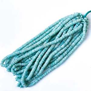 7-8MM Natural Amazonite Heishi Beads Blue Amazonite Flat Disc Smooth Gemstone Beads Amazonite Beads For Jewelry Making Wholesale - Product Image 6