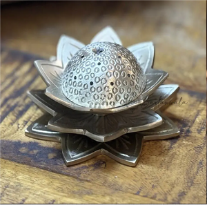 Polished brass multi-tier lotus incense stick holder stand for home <b>mandir</b>, available at wholesale prices. - Product Image 4