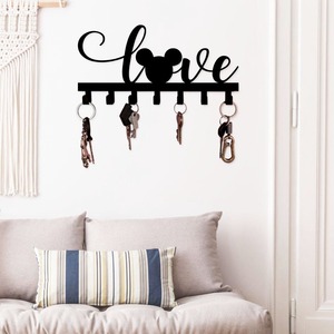 Love Design Black Metal <b>Wall</b> <b>Key</b> Holder <b>Hook</b> Organizer For Entryway Stylish <b>Key</b> Storage And Romantic Home Decor From India - Product Image 2