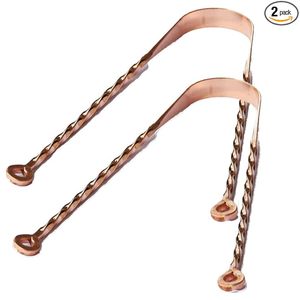 Grattoir à langue en cuivre pur, idéal pour les voyages, avec étui, grattoir à langue en cuivre avec poignée ergonomique torsadée - Product Image 6