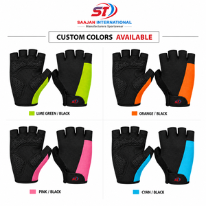 <b>Half</b> Finger Cycling Gloves Neon Accent Anti <b>Slip</b> Gel Pad Fitness Bike Gloves Wholesale OEM Custom Logo - Product Image 2