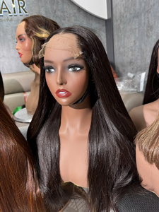 วิกผมแท้แบบผูกเชือกด้านหน้า สีน้ำตาลแดงตรงธรรมชาติ - Product Image 4