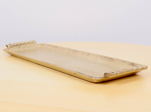 Classic Aluminum metal Rectangle Tray Top Quality Handmade <b>Hammered</b> Designing Silver Finishing Cupcake & Candies Serving Tray - Product Image 3