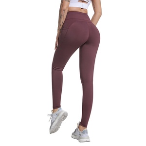 Legging de sport moulant taille haute pour femme, effet seconde peau, brossé, style Lulu, avec poches, très élastique, effet push-up, pour yoga et fitness 2026 - Product Image 2