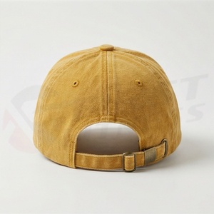 หมวกเบสบอลผ้าลูกฟูกสีเหลืองมัสตาร์ด สไตล์วินเทจเรียบง่าย สวมใส่สบาย ให้ความรู้สึกเย็นสบาย ป้องกันแสงแดด เหมาะสำหรับวิ่ง - Product Image 2