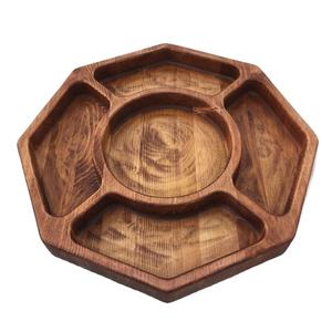 Bol à Fruits secs moderne pour maison hôtel Restaurant ustensiles de cuisine vaisselle dattes bol marron couleur bois naturel fini plateau et bols - Product Image 1