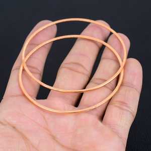 Belladec Premium Quality Crafted Women's Classic Accessory Set Two Handmade <b>Copper</b> <b>Bangles</b> Minimalist Stackable Thin Bracelet - Product Image 1