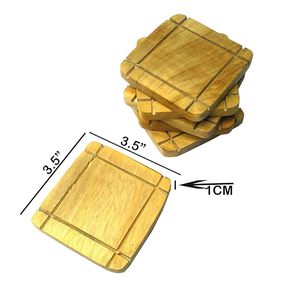 Wooden Square Shape Coaster for Tea Coffee Cups Heat Resistant <b>Table</b> <b>Protection</b> Coasters for Home Office - Product Image 5