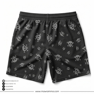 Mawra Pantalones cortos de playa con estampado de calavera negros para hombre, de secado rápido, ajuste regular, para gimnasio, entrenamiento, correr, pantalones cortos de malla para unisex - Product Image 4