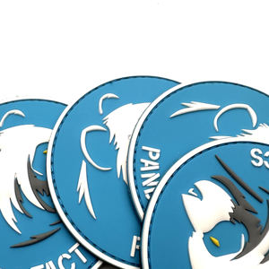Patch en caoutchouc 3D gaufré Panda Tactics, logo circulaire à coudre - Product Image 2