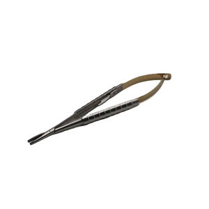 Porte-aiguille chirurgical dentaire Castroviejo de haute qualité, doré, réutilisable, manuel, en acier inoxydable, bois et métal, Shuja Surgico - Product Image 1