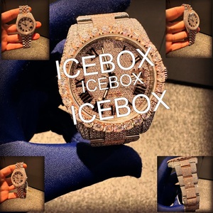 Montre numérique personnalisée en acier inoxydable avec diamants Moissanite VVS, style Hip-Hop, verre résistant à l'eau 10 bars, bracelet - Product Image 5