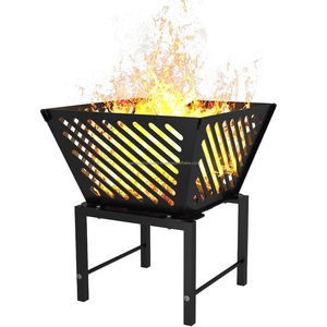 Brasero industriel chic en acier avec aérations perforées - Product Image 1