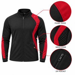 Custom <b>Men's</b> <b>Racer</b> <b>Jacket</b> 100% Polyester Breathable Quick Dry Stand Collar Zipper Sporty Track <b>Jacket</b> OEM ODM Private Label - Product Image 4