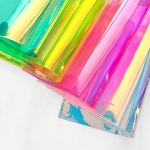 Film miroir laser holographique transparent avec éclat arc-en-ciel irisé, matériau vinyle flexible et imperméable pour la décoration artistique DIY - Product Image 3