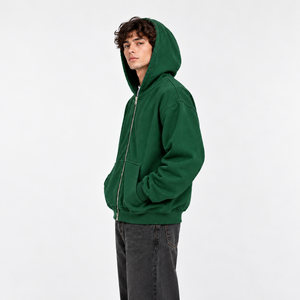 Sweat-shirt à capuche entièrement zippé à faible MOQ avec poches latérales, coupe classique, pour l'extérieur, automne-hiver – Fabricant de sweats à capuche entièrement zippés - Product Image 6