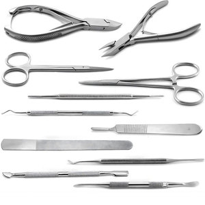 Stainless Steel Professional Podiatry Chiropody Tools <b>Kit</b> With <b>Nail</b> Nippers Scissors Curettes And Foot Care Instruments - Product Image 1