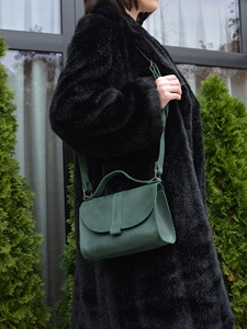 Petit sac à bandoulière en cuir LCS-0057B fait à la main pour femmes mignon fermeture à glissière sac à main cadeau - Product Image 6