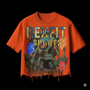 T-shirt Oversize Lourd Rexfit Sports, Personnalisable, Streetwear, Coton Délavé Effet Vieilli - Product Image 1