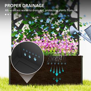 24\" X 9.1\" X 44.5\" Sturdy Metal <b>Planter</b> <b>Box</b> Wall-Mounted Freestanding Raised Garden Bed Decorative Privacy Screen Pots - Product Image 5