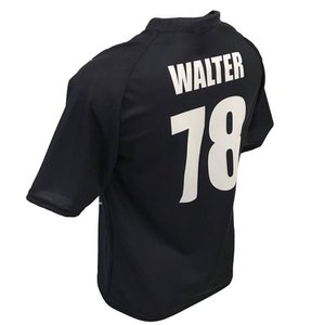 High Quality Design <b>Black</b> Men's Soccer Jersey Dry Fit Polyester Sublimation <b>Football</b> Jersey With Red & Grey Chevron Graphic - Product Image 4