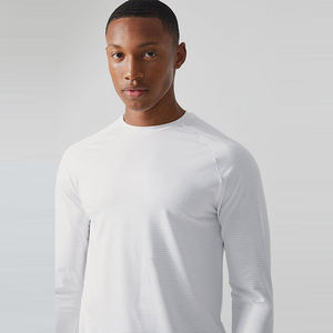 Camiseta Deportiva de Manga Larga para Hombre, Otoño 2024, Logotipo Personalizado al por Mayor, Alta Calidad, Ajuste Delgado, Ligera, Transpirable, para Gimnasio - Product Image 6