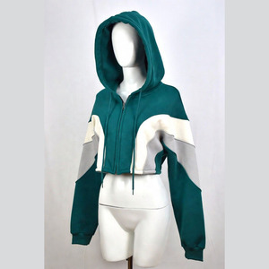 Sweat-shirt à capuche court en molleton de coton tendance pour femme, grande taille, décontracté, sportif, pull-over, pour l'hiver, le printemps, l'été et l'automne - Product Image 3