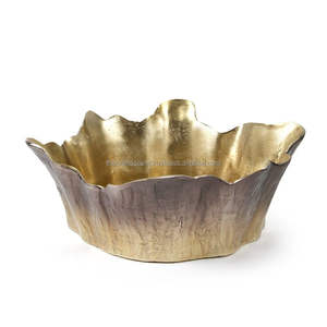 Vente en gros de luxe bol de service en métal doré bol décoratif personnalisé bol moderne en aluminium pour la maison et la cuisine fruits et chocolat - Product Image 4