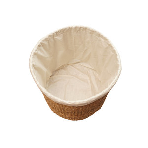 Cesto de Ropa Redondo de Seagrass Natural Tejido a Mano, Ecológico, con Tapa Extraíble y Forro Interior de Tela, para Almacenamiento de Ropa - Product Image 3