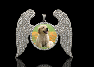 Luxury 925 Sterling Silver Angel Wings Photo Pendant Sparkling CZ Custom <b>Memory</b> Necklace Jewelry <b>Gift</b> - Product Image 3
