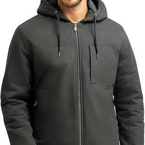 Sweat à capuche vintage pour homme en coton épais 100 %, coupe oversize, effet délavé, en molleton doux, streetwear d'hiver, teinture unie - Product Image 3