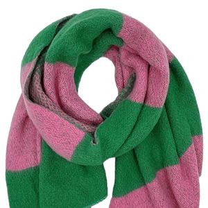 <b>Pink</b> Green Bold Color Block Scarf Soft Warm Fashion <b>Wrap</b> Women Winter Shawl Casual Oversized Neck Accessory Stylish Outdoor Wear - Product Image 6