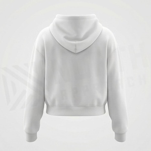 Haut à capuche tricoté surdimensionné de haute qualité pour femme, collection Automne Hiver Été 2025, style Jogger Jumper, coupe courte personnalisée, 380 g/m² - Product Image 2