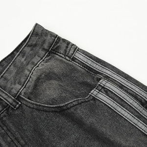 Pantalon en jean noir vintage pour hommes, coupe ample, jambe large, style streetwear - Product Image 6