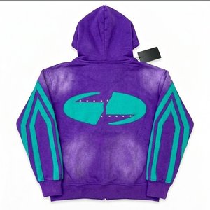 Conjuntos de Chándal Personalizados al por Mayor en Morado y Verde Azulado para Hombre, Sudaderas con Capucha y Pantalones Cortos, Ropa Deportiva Informal, Conjuntos Deportivos OEM ODM - Product Image 3