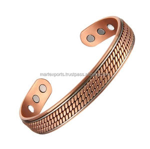 Bracelet Kada en Cuivre Pur Style Traditionnel, Fait Main, Solide, Plaqué Cuivre Antique, Tendance pour Hommes et Femmes, Usage Quotidien - Product Image 1