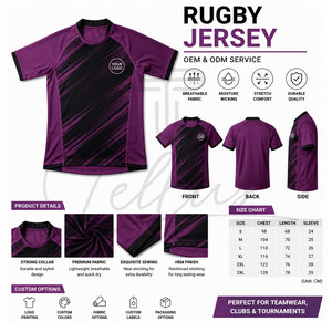 Maillot de rugby personnalisé, vêtements d'équipe sur mesure, fournisseur OEM, maillot de rugby sublimé, fournisseur de vêtements d'équipe personnalisés, maillot de rugby - Product Image 6