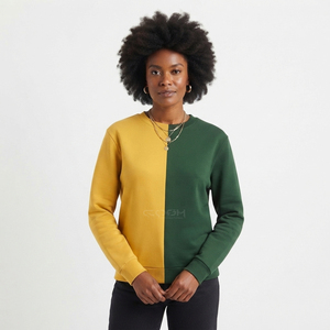 Cosh International <b>Acrylic</b> Custom Logo Sisterhood Sorority Two Tone Color <b>Block</b> Knitted Crew Neck Cardigan Full Sleeve Casual - Product Image 1